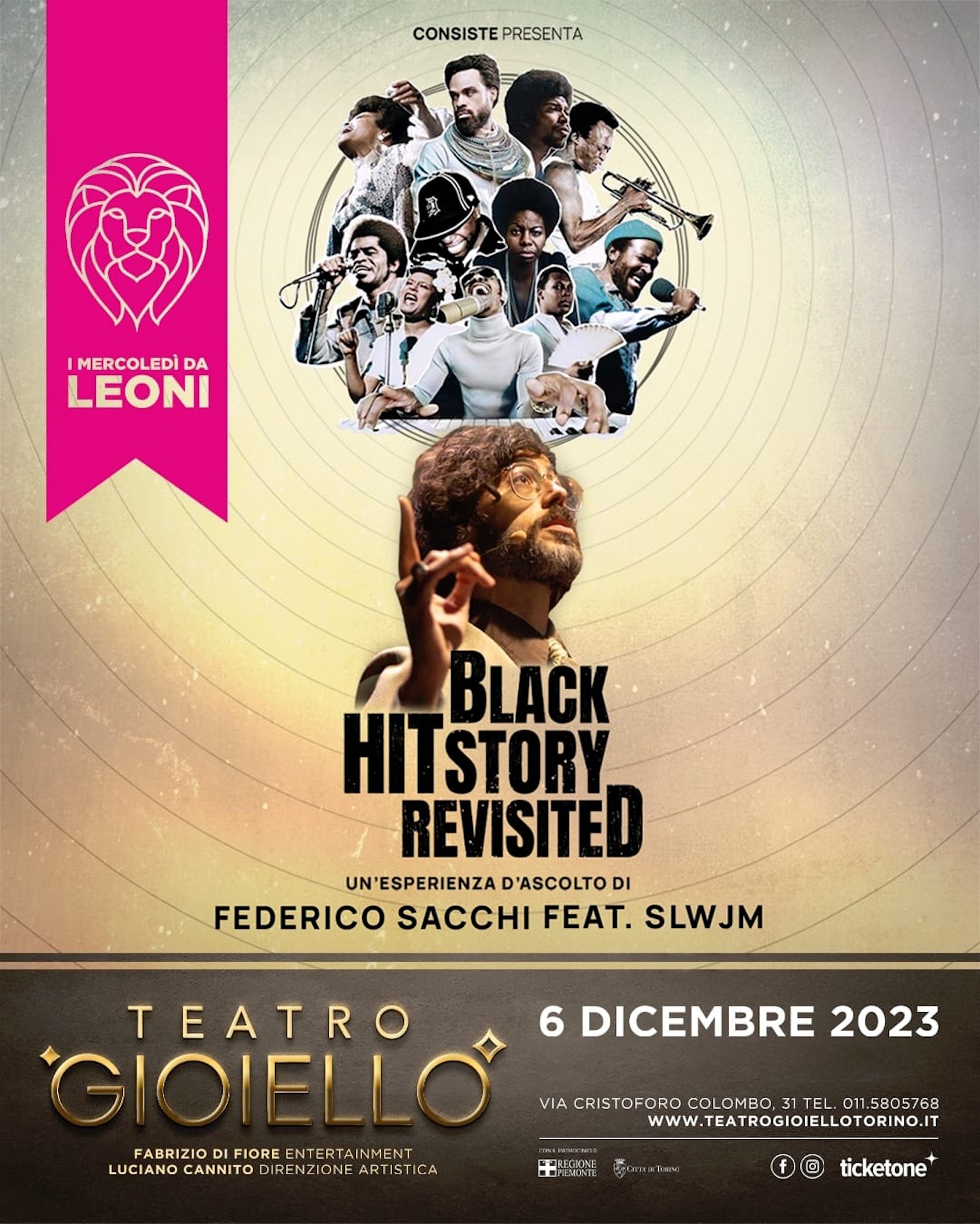 Federico Sacchi in scena al Teatro Gioiello di Torino con Black HITstory Revisited